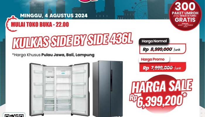 Kulkas Diskon Rp 2 Jutaan Cuma di Transmart Full Day Sale